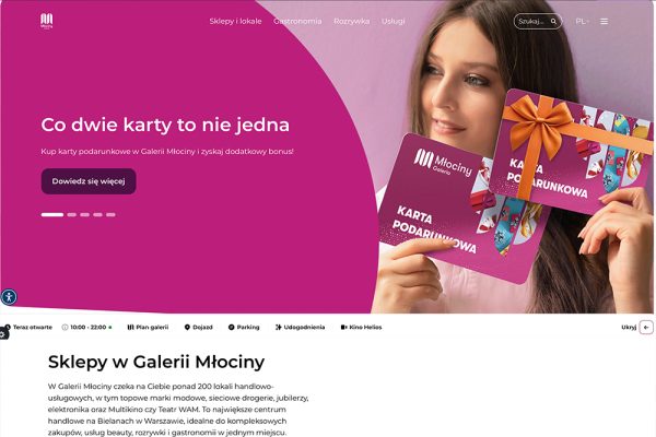 strona www w galerii młociny